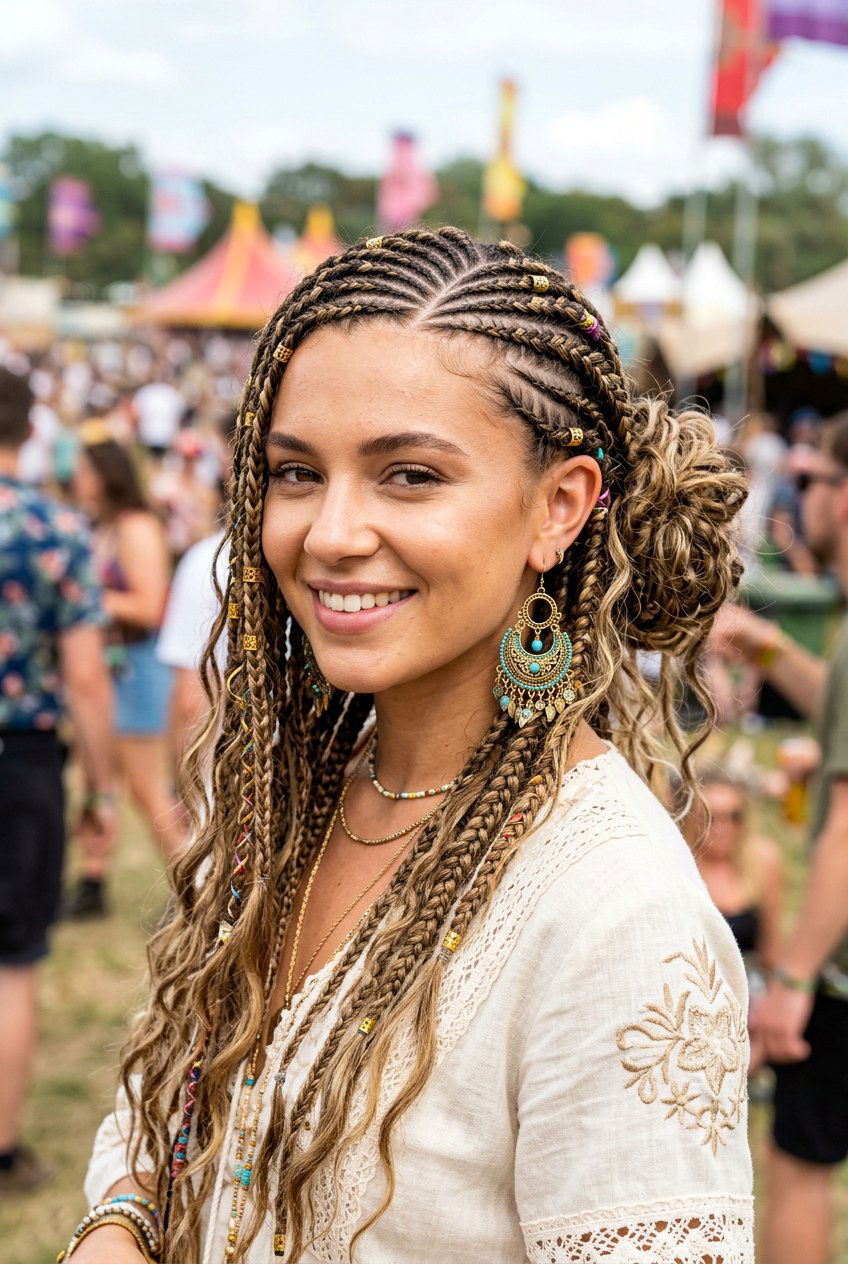 Boho Feed In Festival Braids - 20 boho festival braid styles - 20 boho festival braid styles
