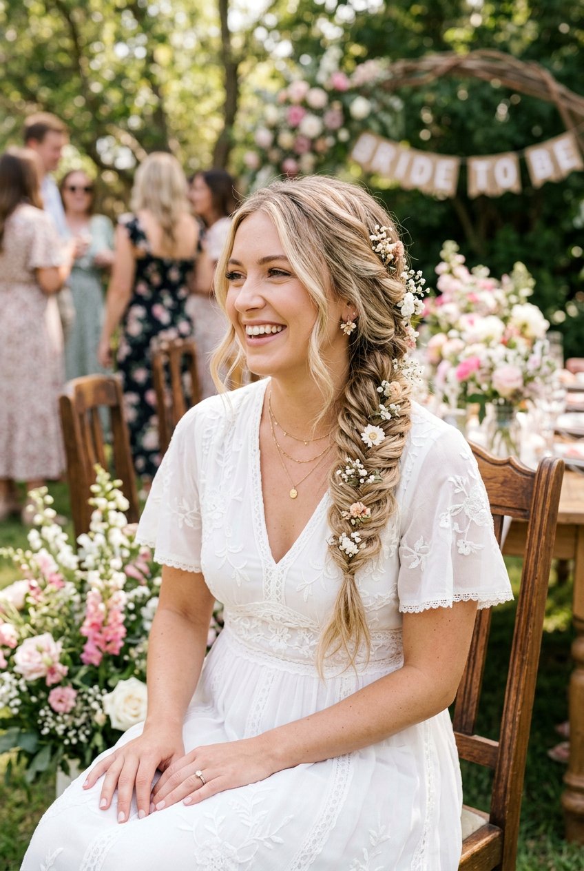 Boho Fishtail Braid For Bridal Shower - 20 bridal shower hairstyles - 20 bridal shower hairstyles
