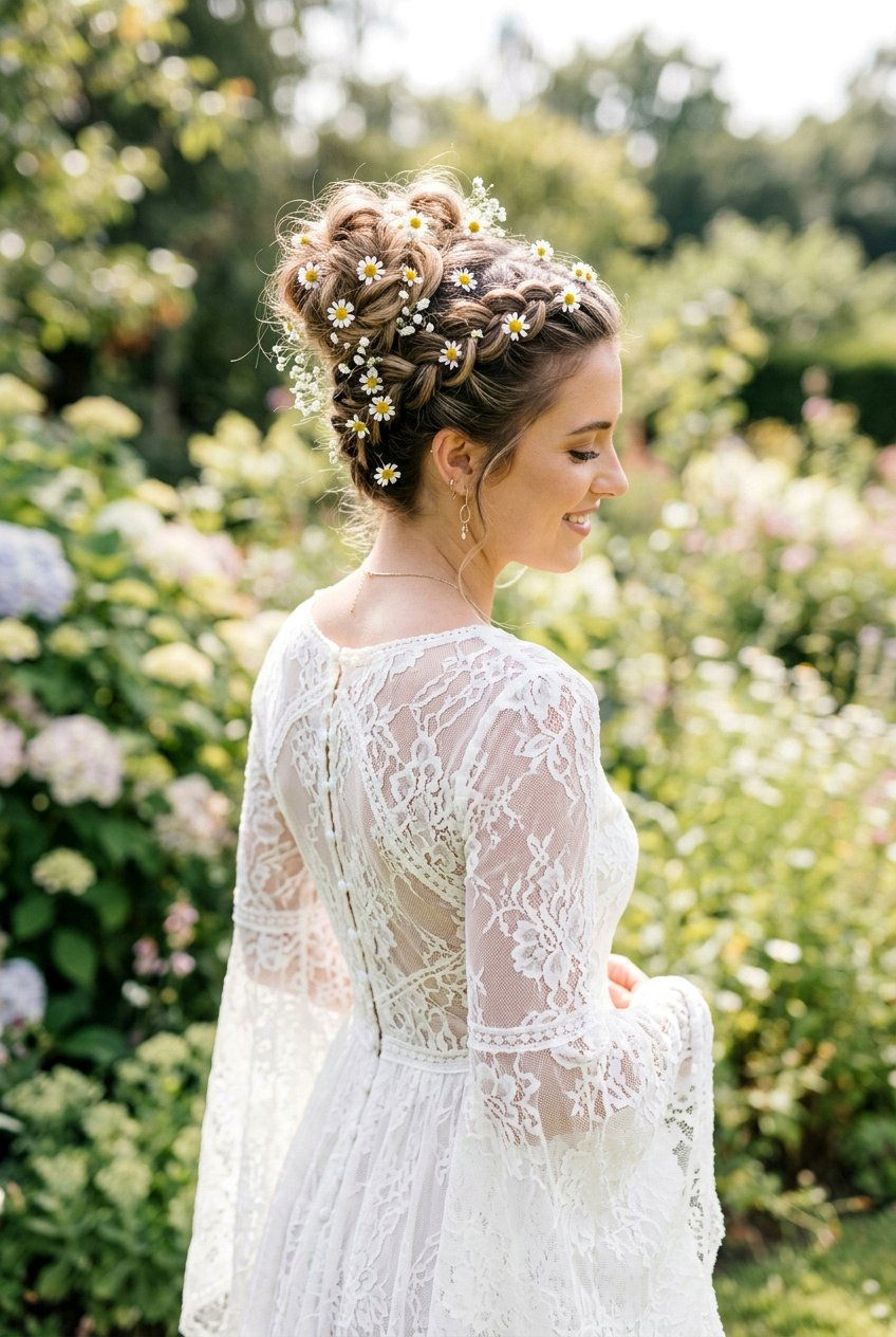 Boho Flower Braid Space Buns - 20 festival braid space buns - 20 festival braid space buns