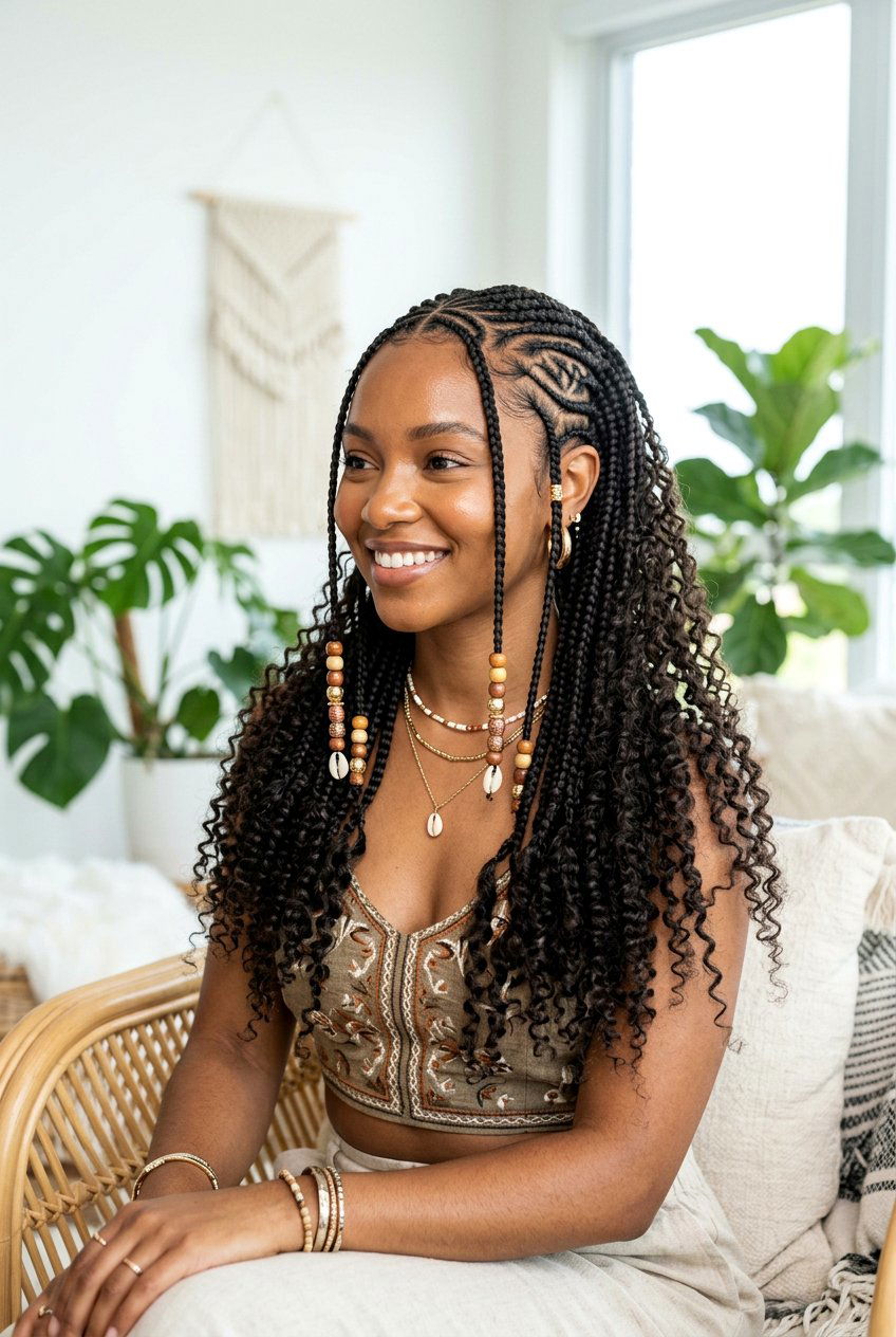 Boho Fulani Braids - 20 boho braid hairstyles - 20 boho braid hairstyles