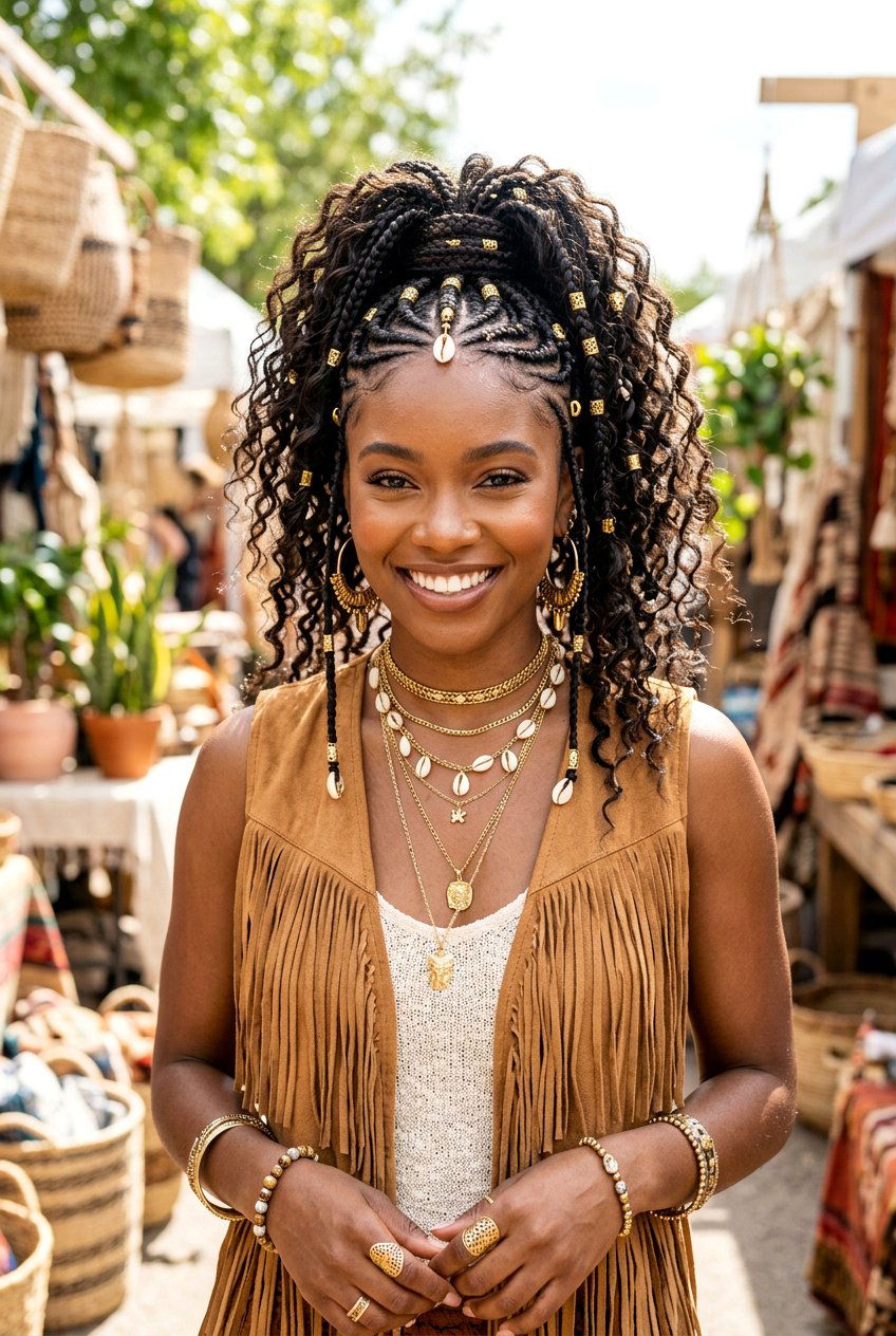 Boho Fulani Ponytail Braids - 20 fulani ponytail braids - 20 fulani ponytail braids