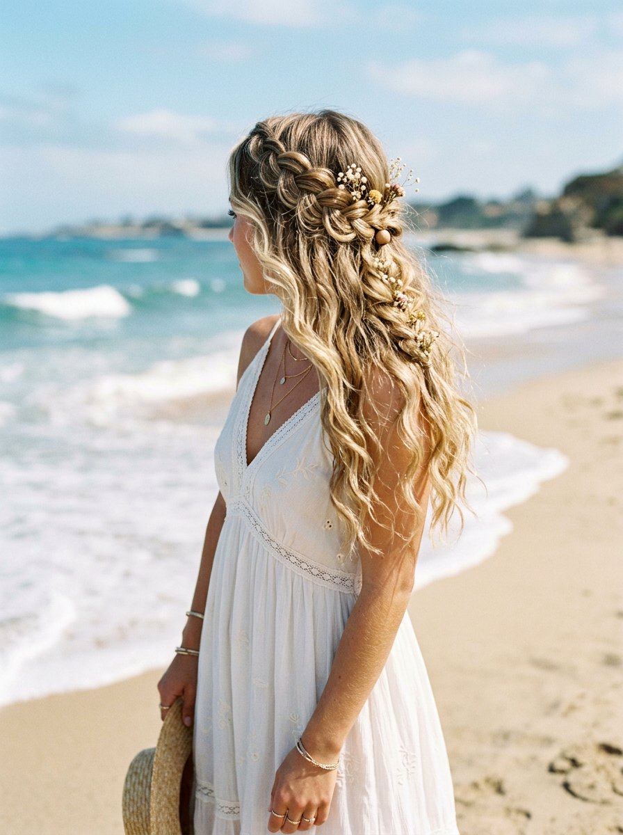 Boho Half Up Braid - 20 vacation half up braid hairstyle - 20 vacation half up braid hairstyle