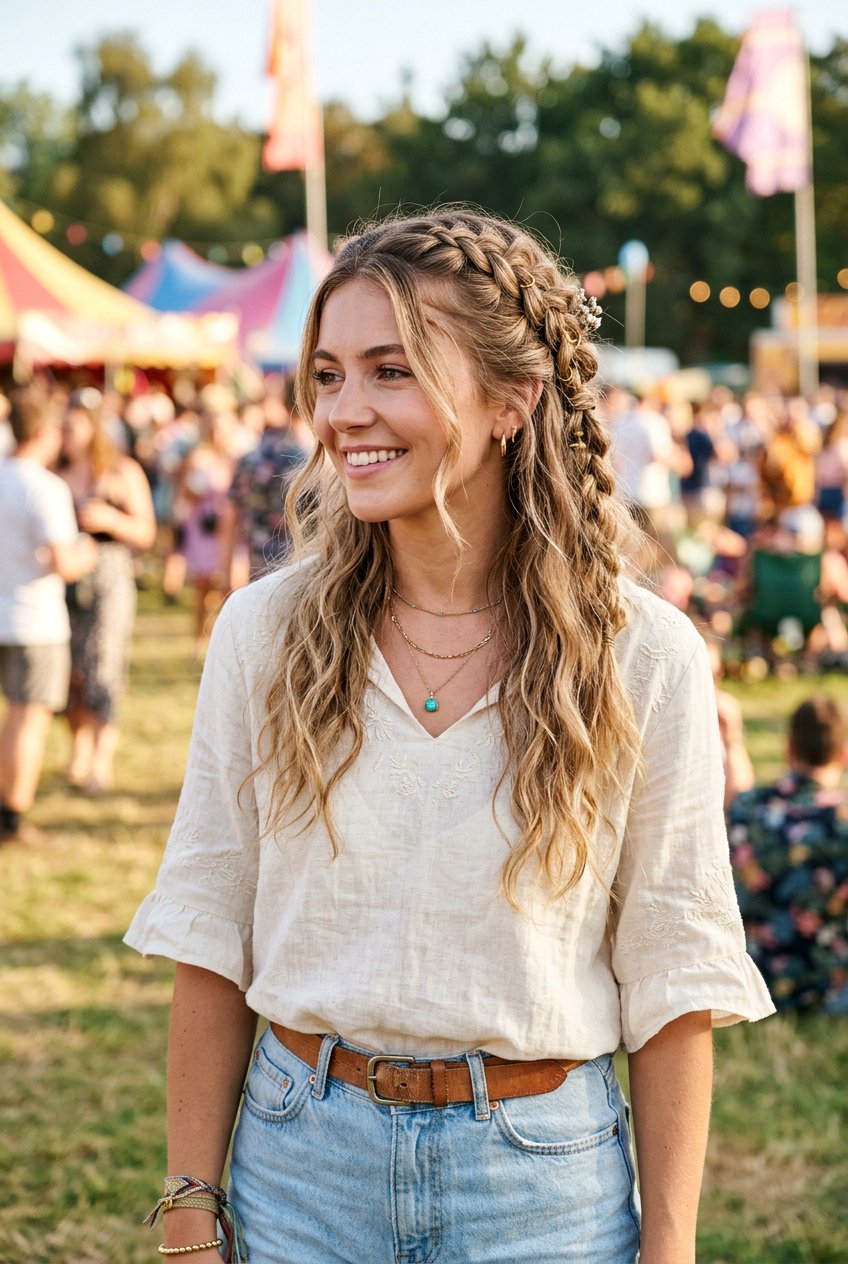 Boho Half Up Festival Braid - 20 boho festival braid styles - 20 boho festival braid styles