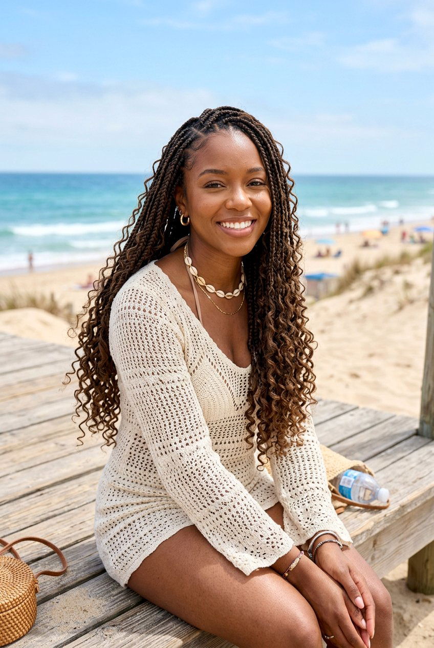 Boho Knotless Braids - 20 black women braid hairstyle ideas - 20 black women braid hairstyle ideas