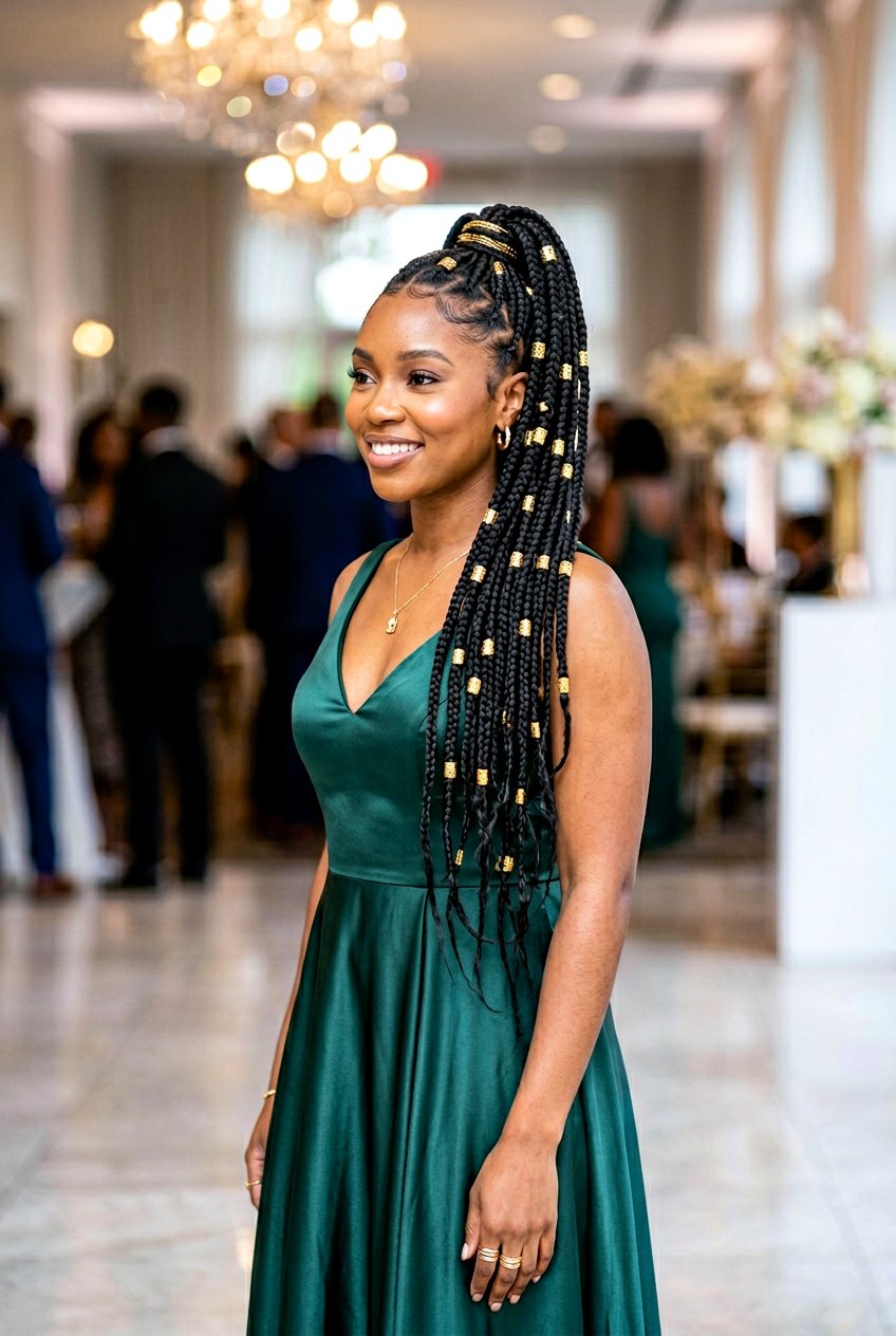 Boho Knotless Braids Ponytail With Cuffs - 20 boho knotless braids ponytail