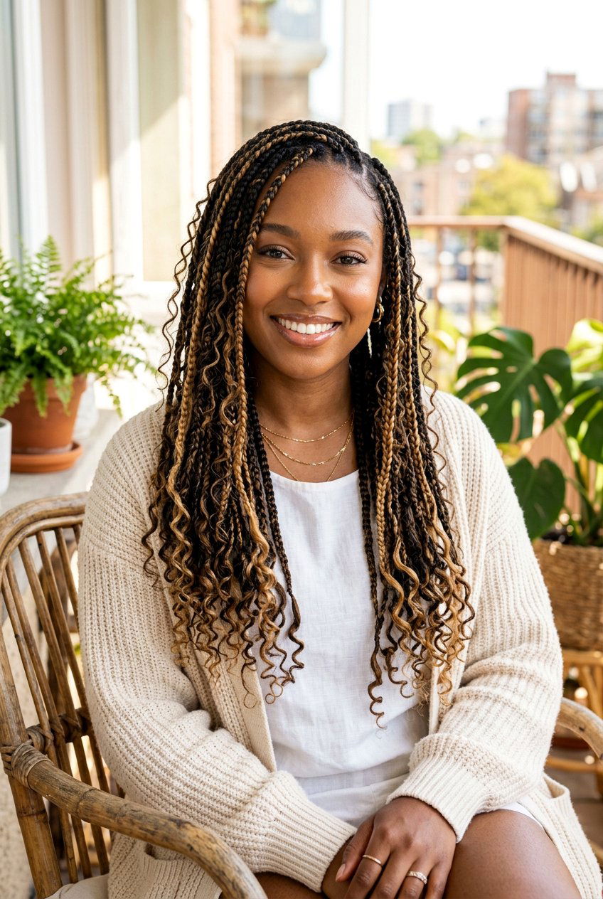 Boho Knotless Braids With Highlights - 20 boho knotless braids hairstyle - 20 boho knotless braids hairstyle