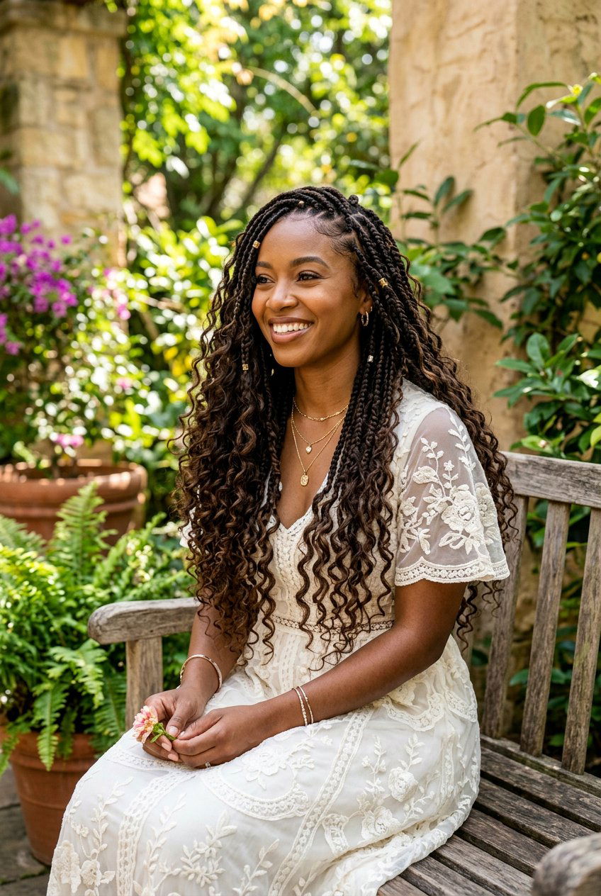 Boho Knotless Goddess Braids - 20 boho knotless braids hairstyle - 20 boho knotless braids hairstyle