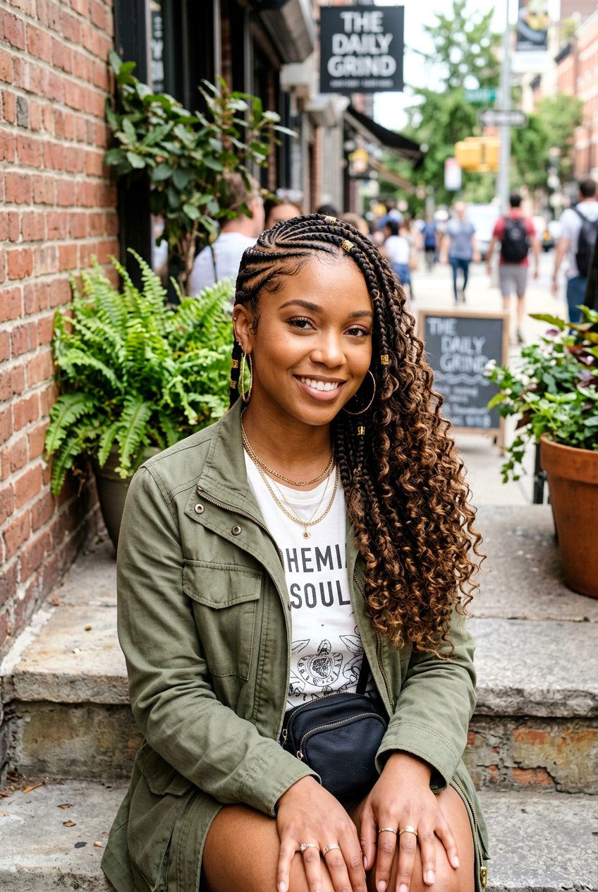 Boho Lemonade Braids With Curls - 20 boho braid hairstyle with curls - 20 boho braid hairstyle with curls