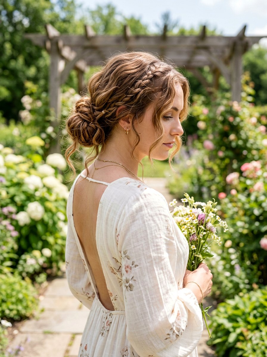 Boho Low Bun - 20 date night hairstyle with low bun - 20 date night hairstyle with low bun