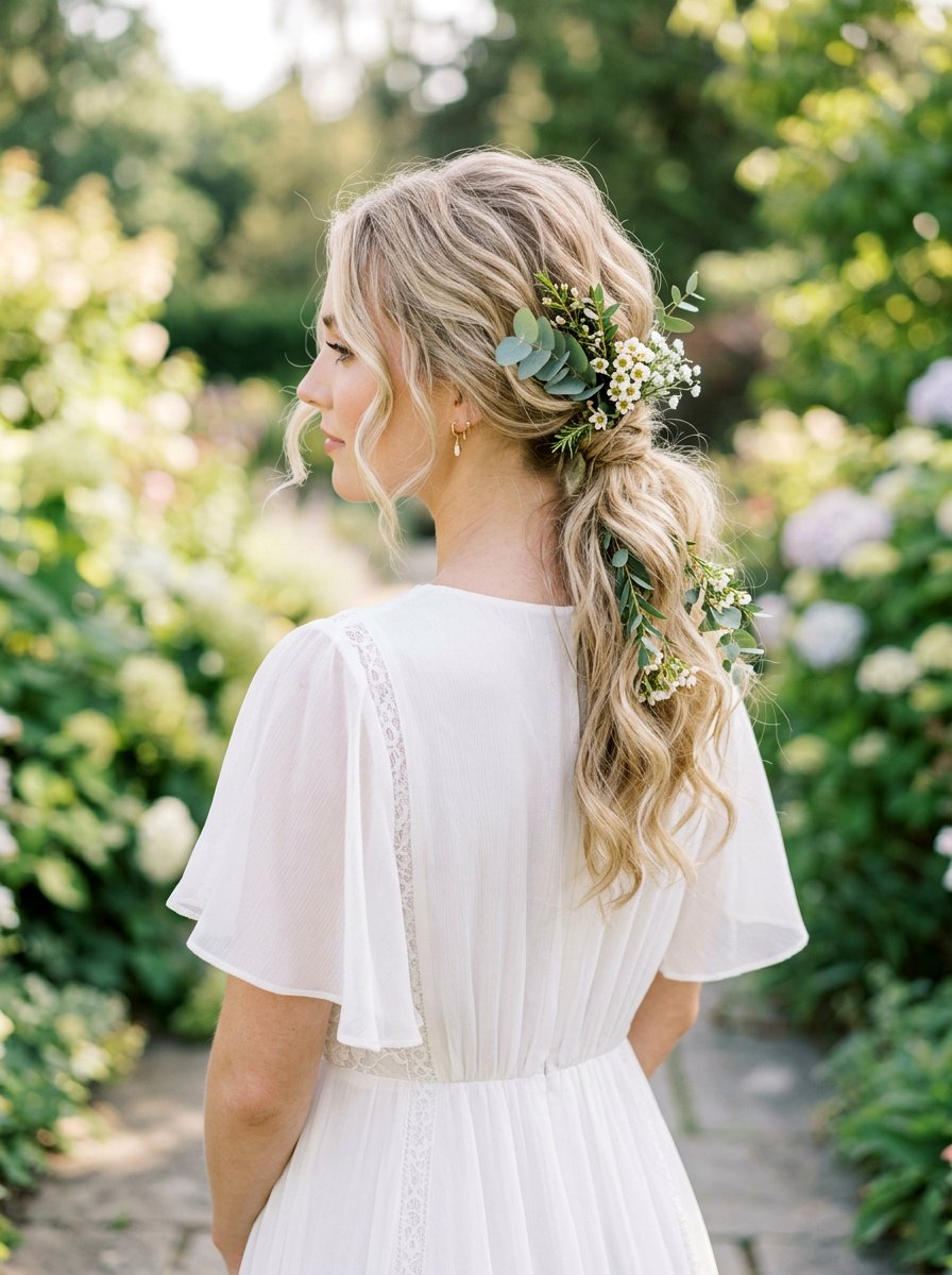 Boho Low Ponytail Wedding Hair - 20 wedding hairstyles with low ponytail - 20 wedding hairstyles with low ponytail