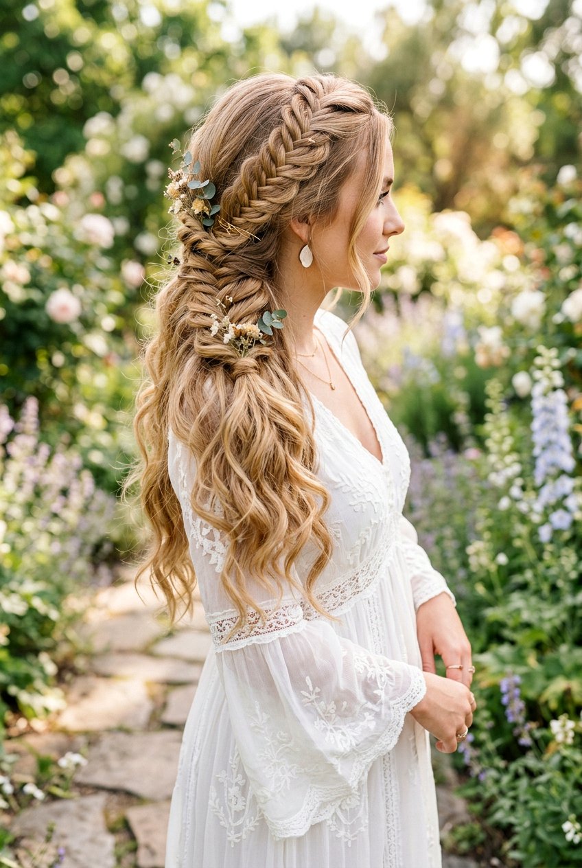 Boho Mermaid Braid With Curls - 20 boho braid hairstyle with curls - 20 boho braid hairstyle with curls
