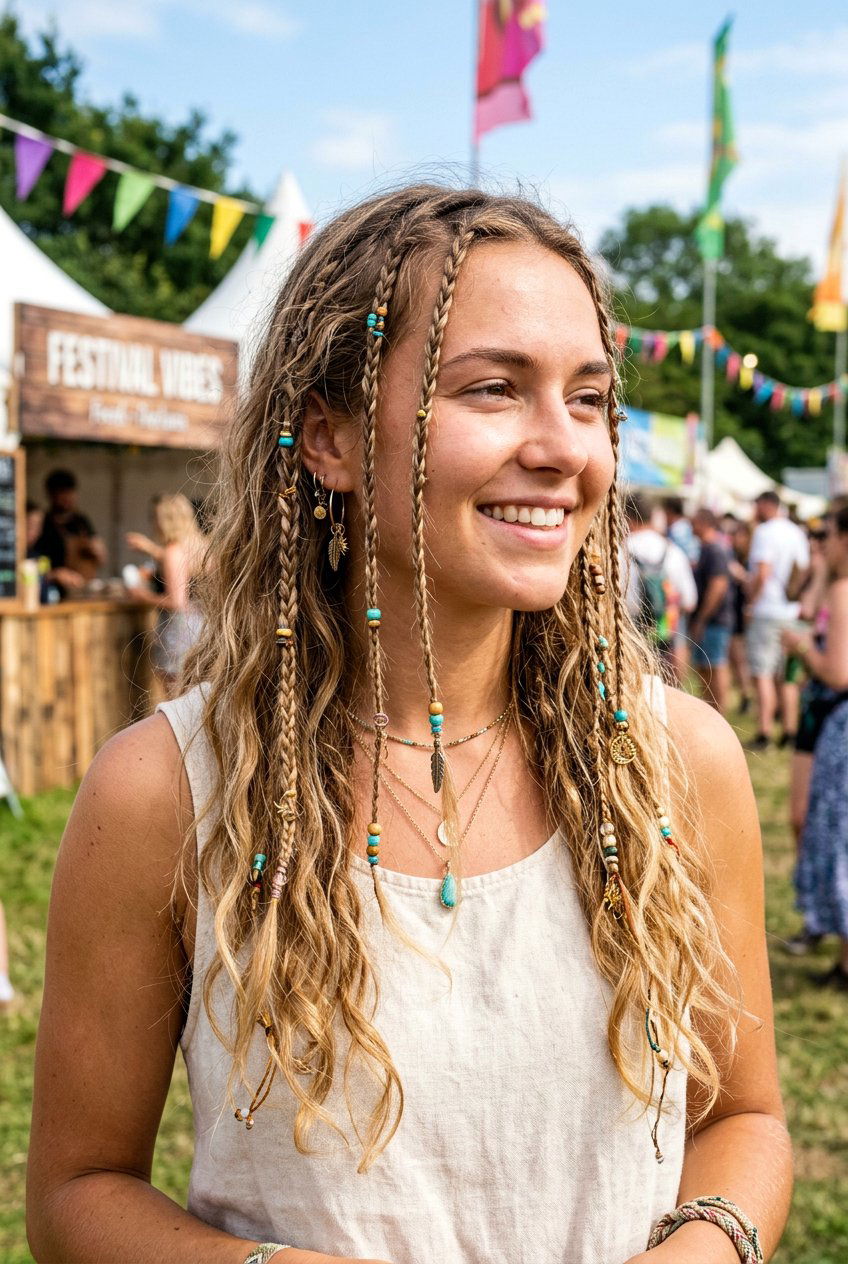Boho Mini Braids Festival Hair - 20 boho festival braid styles - 20 boho festival braid styles