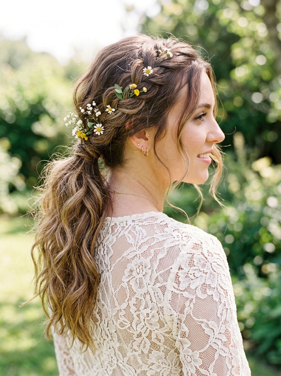 Boho Side Braid Ponytail - 20 party hairstyle with side braid ponytail - 20 party hairstyle with side braid ponytail