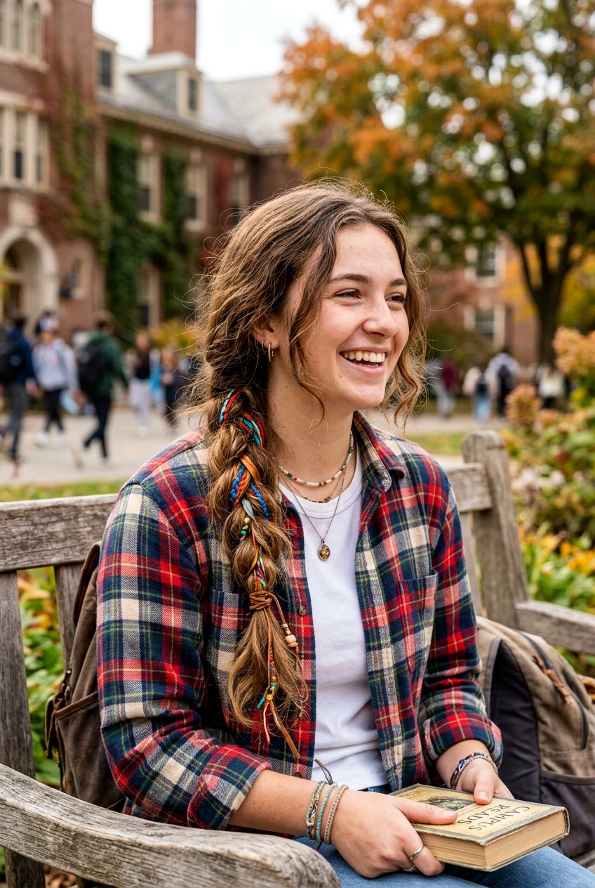 Boho Three Strand Braid - 20 braid hairstyle for college girls - 20 braid hairstyle for college girls