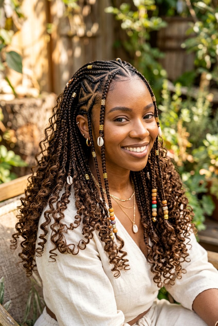 Boho Tribal Braids With Curls - 20 boho braid hairstyle with curls - 20 boho braid hairstyle with curls