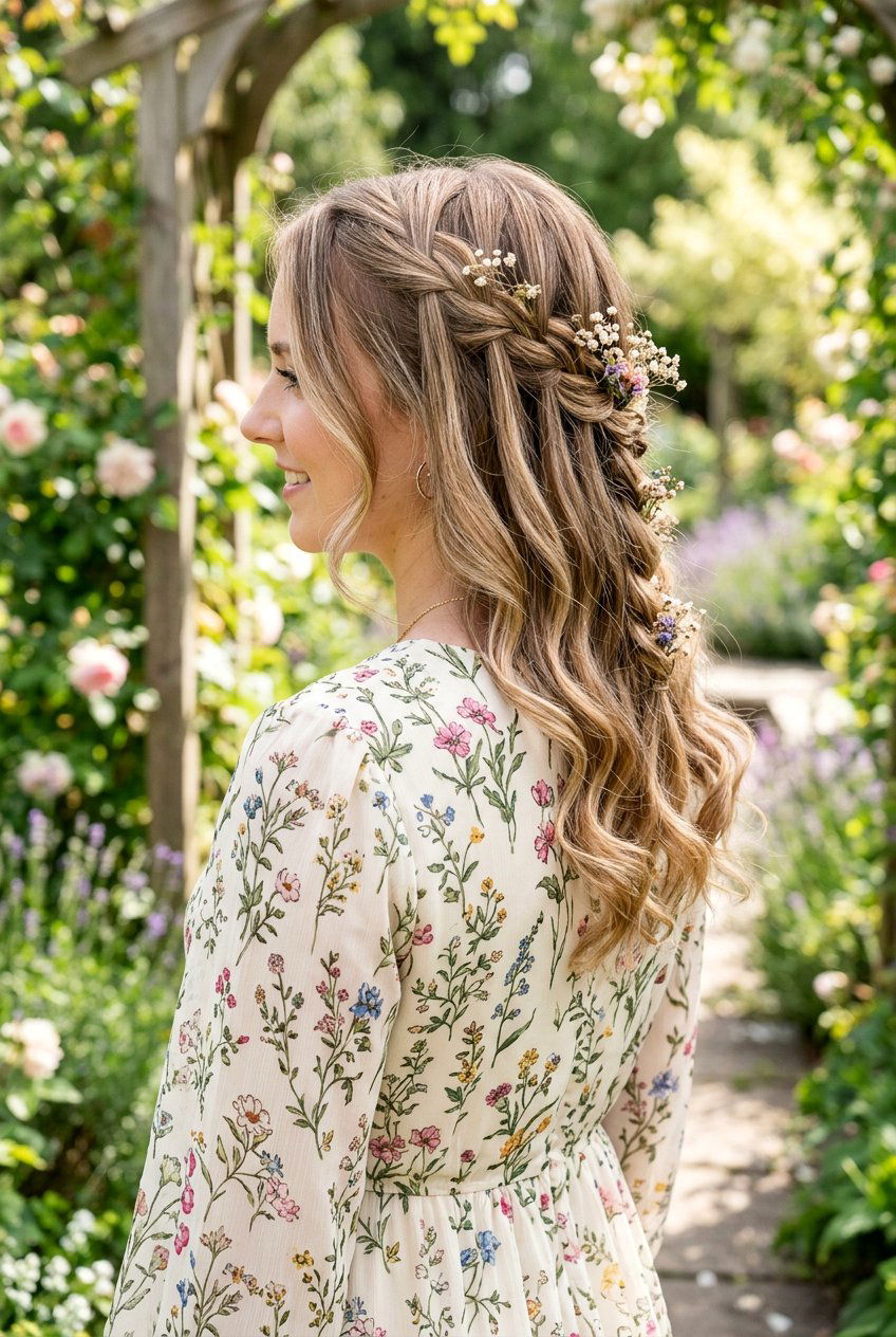 Boho Waterall Braid - 20 prom hairstyle for shoulder length fine hair - 20 prom hairstyle for shoulder length fine hair