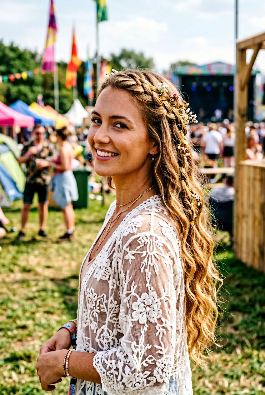 Boho Waterfall Braid For Festivals - 20 boho festival braid styles - 20 boho festival braid styles