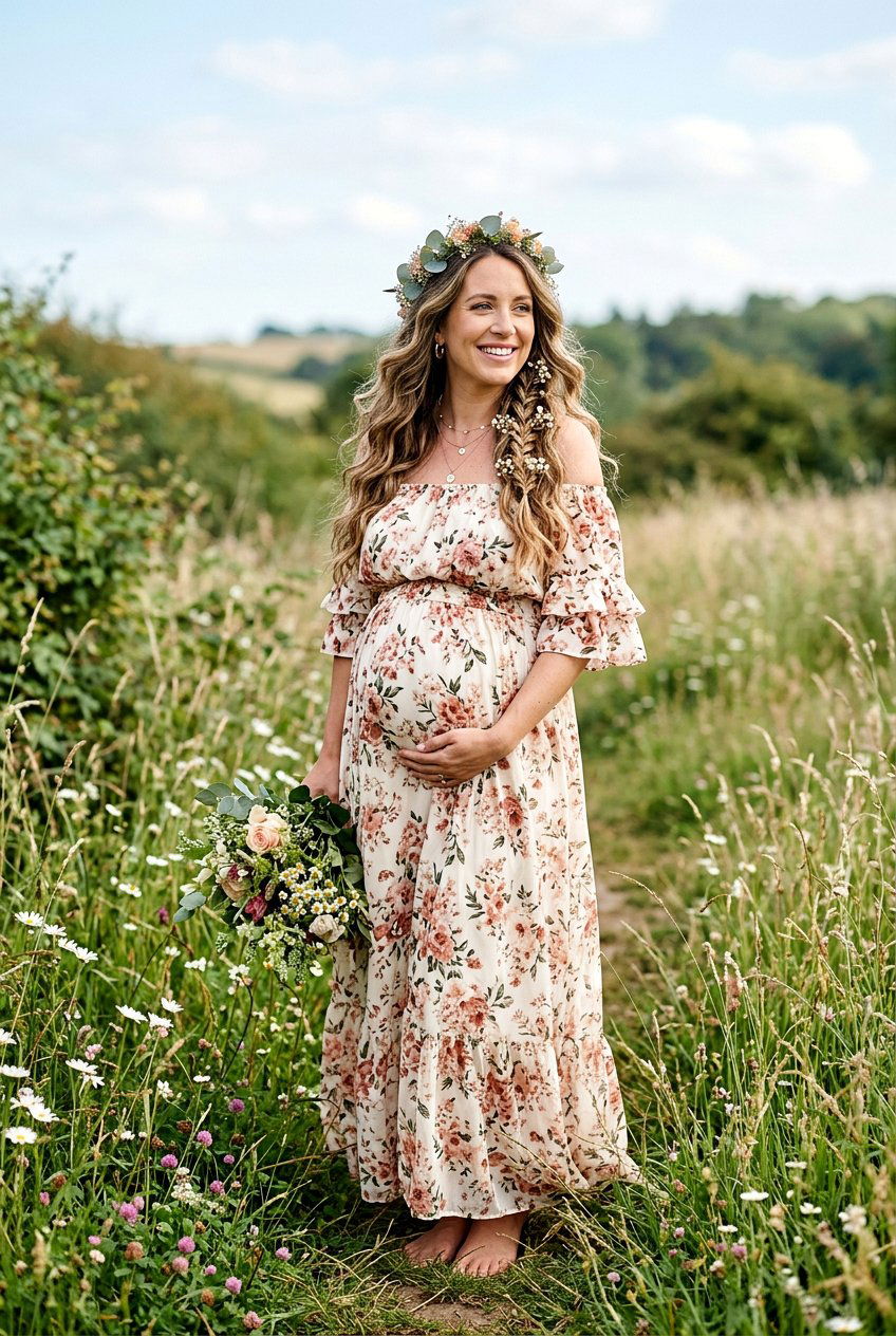 Boho Waves Maternity Shoot Hair - 20 maternity shoot waves hairstyle - 20 maternity shoot waves hairstyle