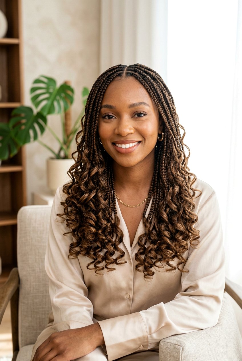 Boho box braids with french curls - 20 boho box braids with curls - 20 boho box braids with curls