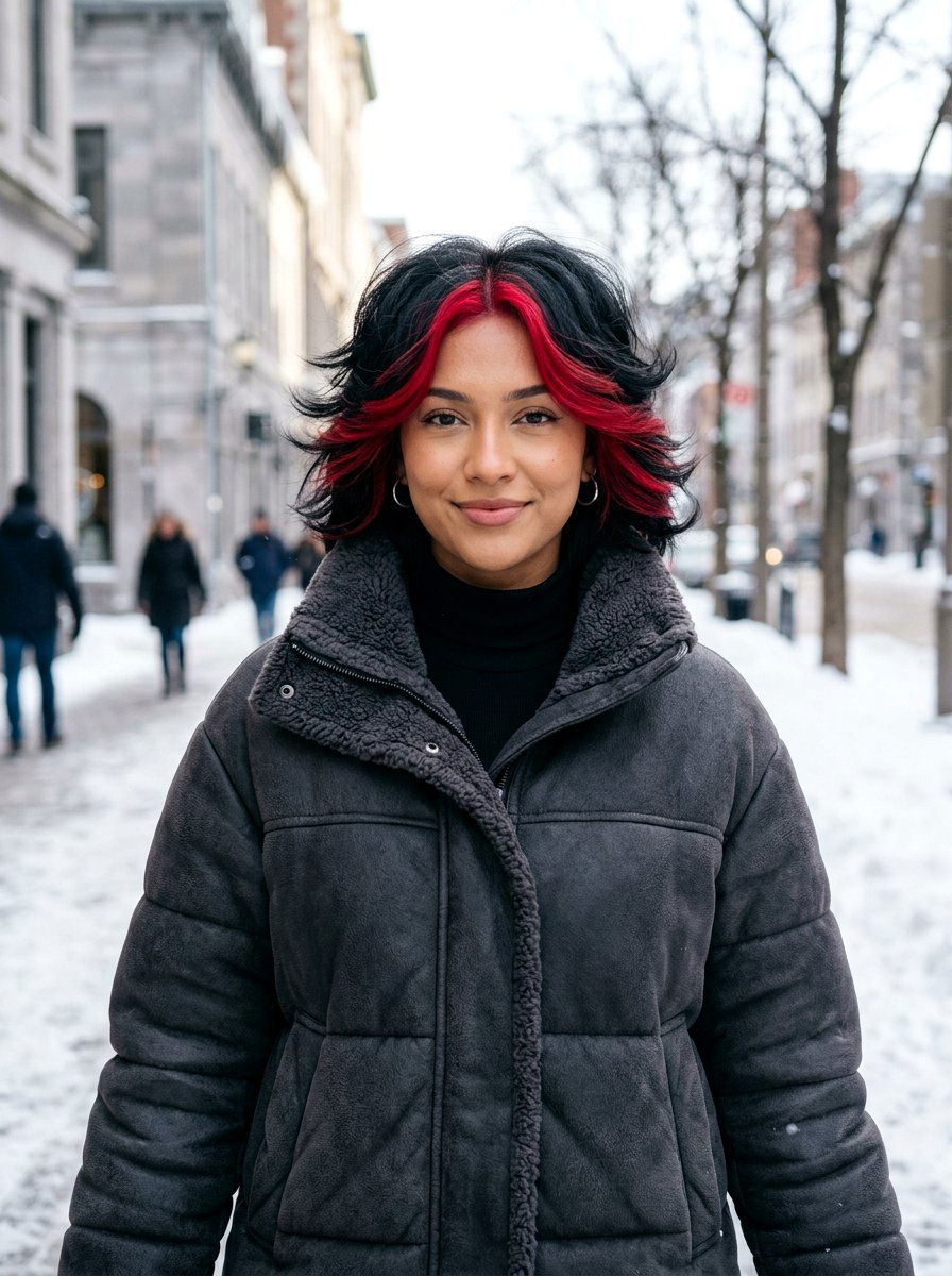 Bold Red Money Piece Black Butterfly Cut - 20 red money piece for black hair - 20 red money piece for black hair