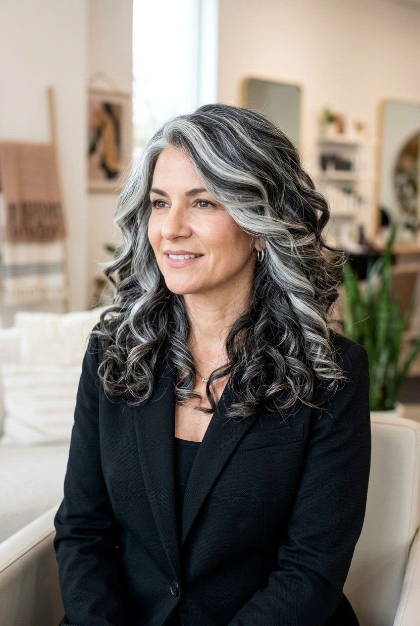 Bold Salt And Pepper Balayage For Thick Hair - 20 salt and pepper balayage - 20 salt and pepper balayage