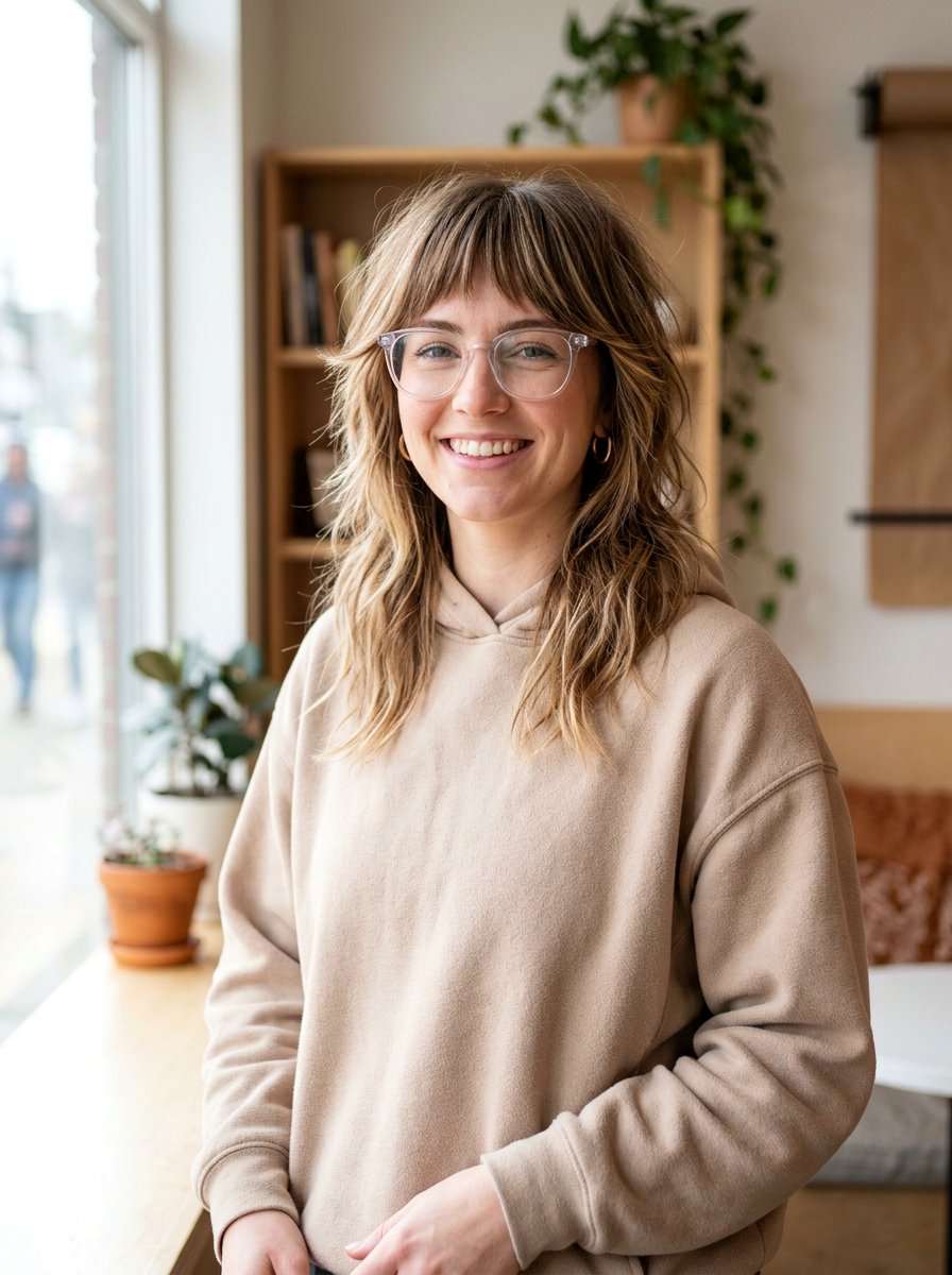 Bottleneck Bang Shag With Glasses - 20 layered shags for women with glasses - 20 layered shags for women with glasses