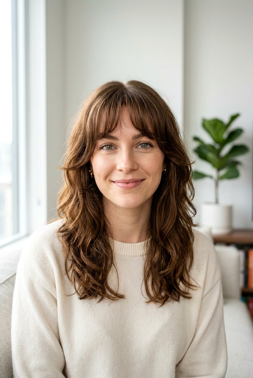 Bottleneck Bangs - 20 haircuts for oval face shape - 20 haircuts for oval face shape