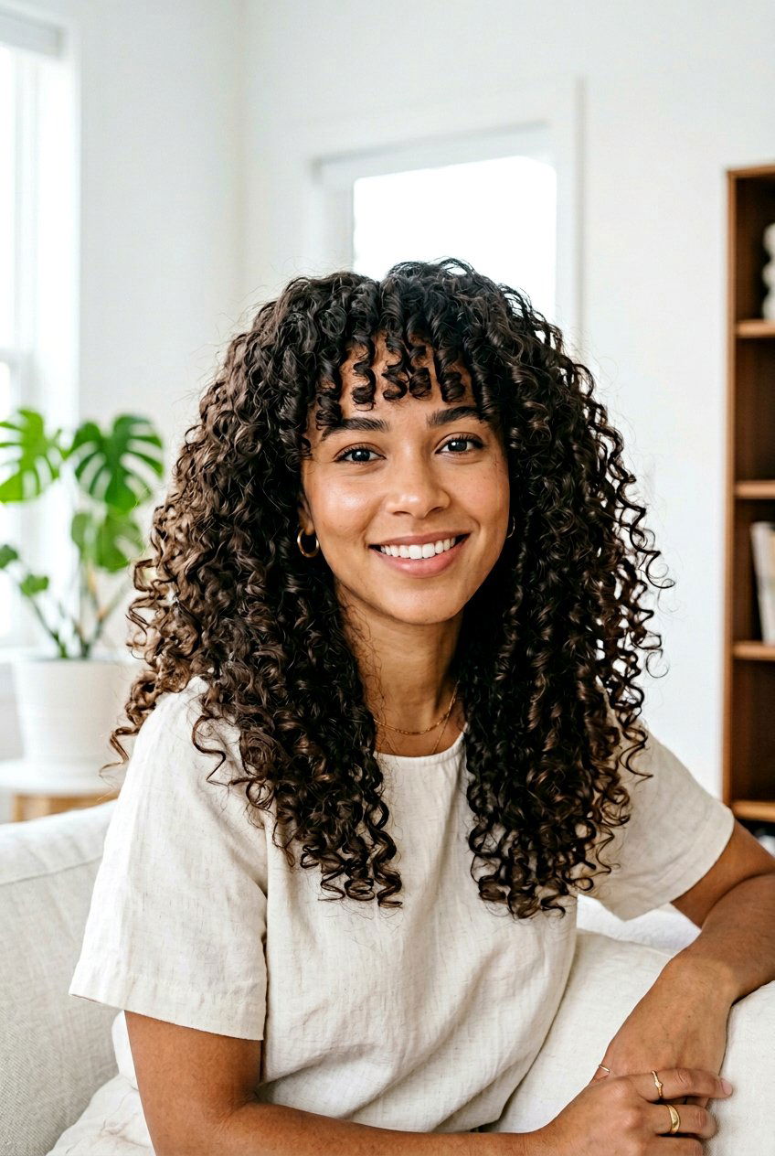 Bottleneck Bangs Curly Hair - 20 curly hair with bangs - 20 curly hair with bangs