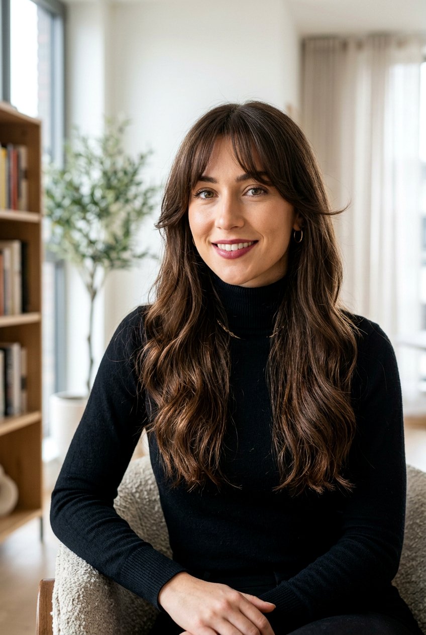 Bottleneck Bangs Long Hair - 20 face framing bangs for long hair women - 20 face framing bangs for long hair women