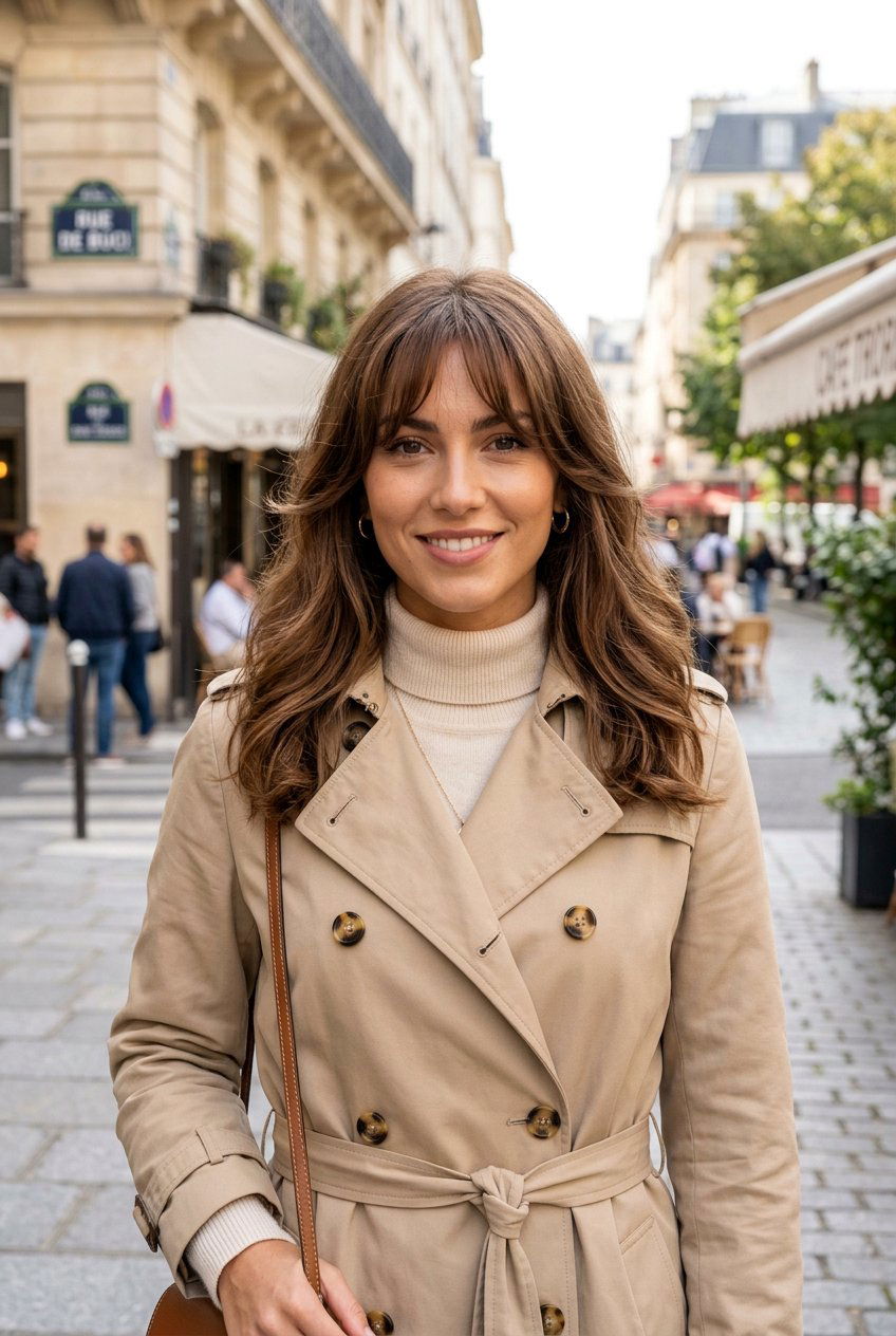 Bottleneck Bangs With Face Framing Layers Medium Hair - 20 bottleneck bangs for medium hair women - 20 bottleneck bangs for medium hair women