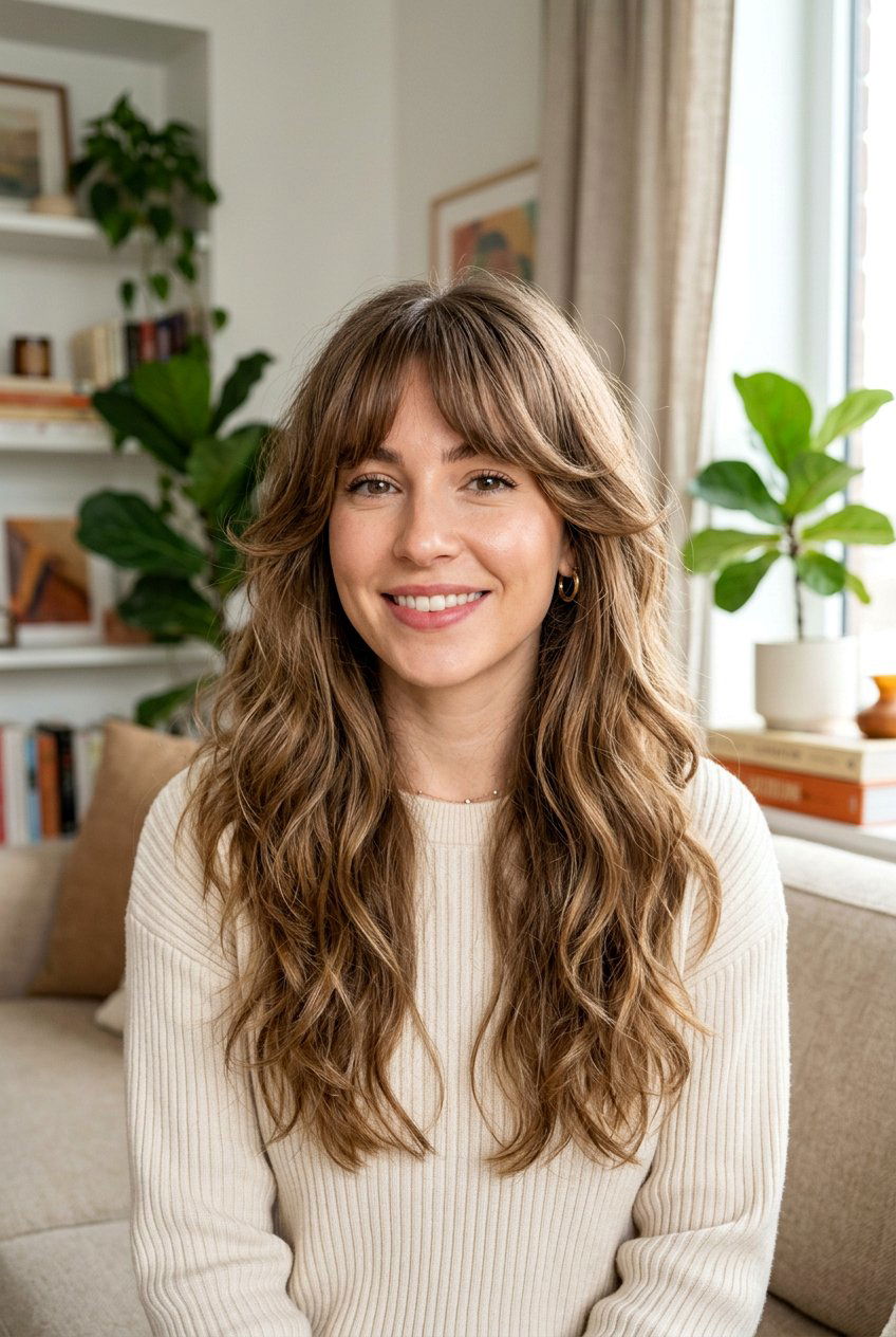 Bottleneck Bangs With Layers - 20 haircuts for heart shaped face - 20 haircuts for heart shaped face