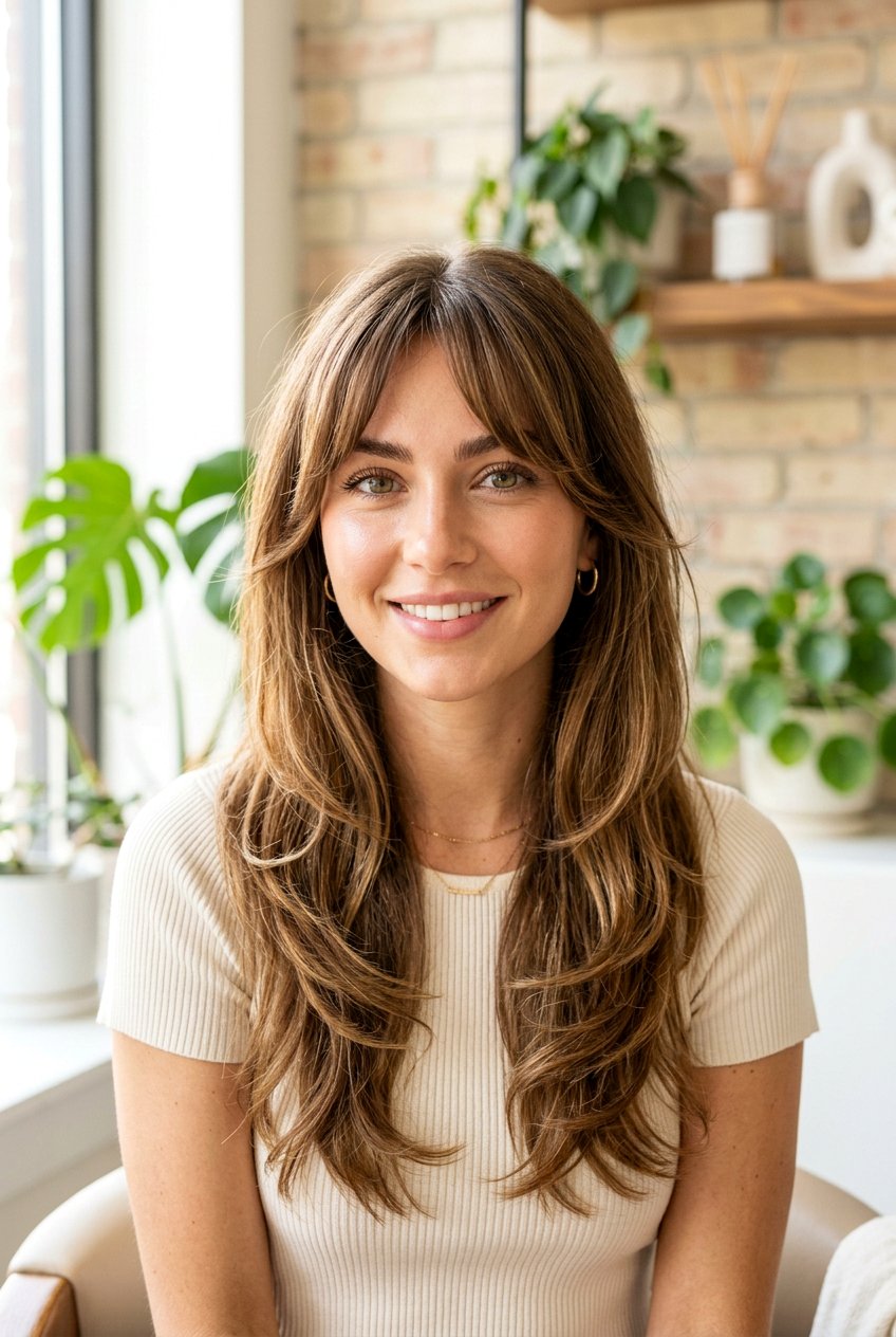 Bottleneck Bangs With Long Layers - 20 long haircuts with face framing layers - 20 long haircuts with face framing layers