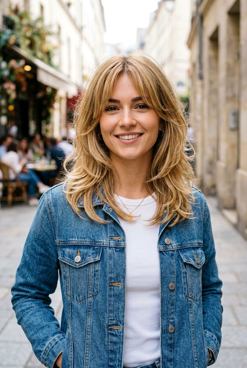 Bottleneck Bangs With Medium Length Layers - 20 bottleneck bangs for medium hair women - 20 bottleneck bangs for medium hair women