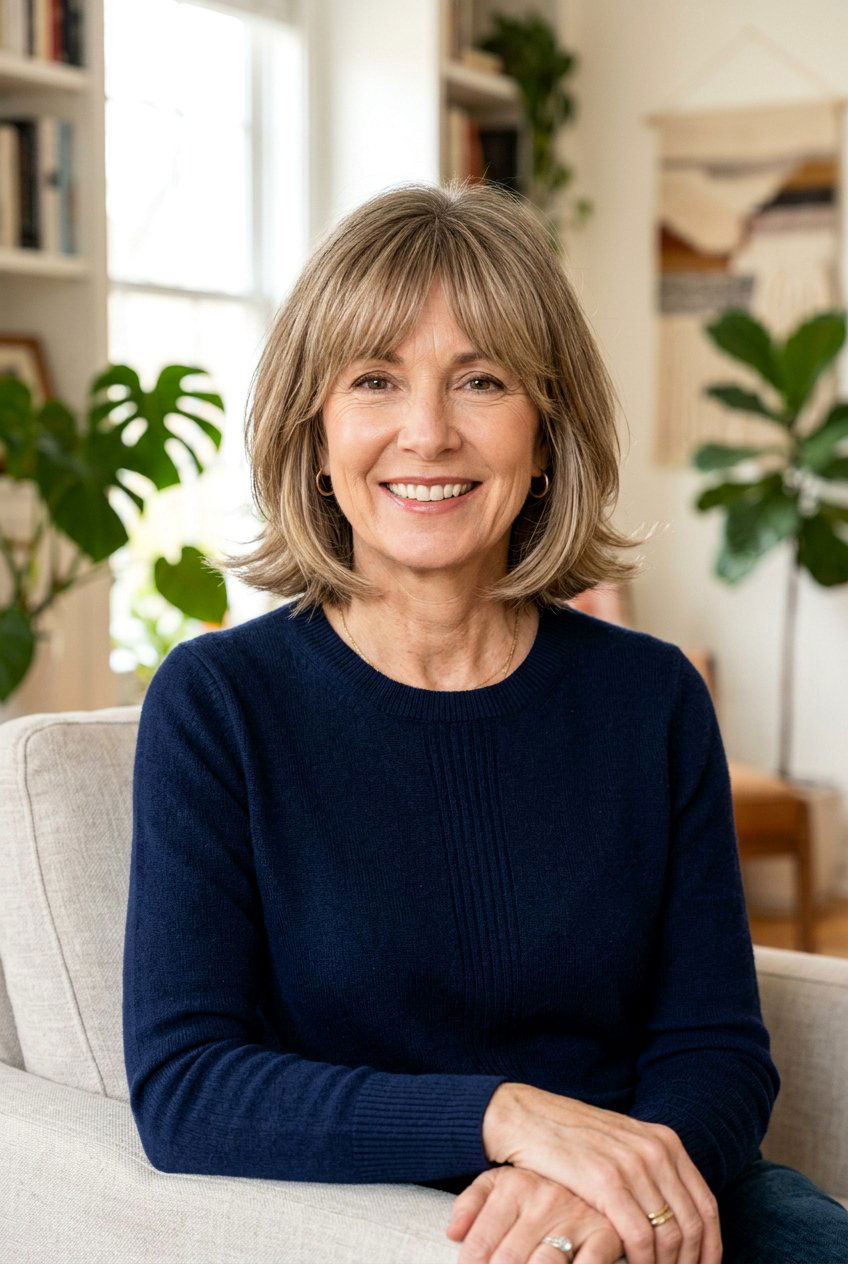 Bottleneck Bob With Fringe - 20 business casual bob for mature women - 20 business casual bob for mature women