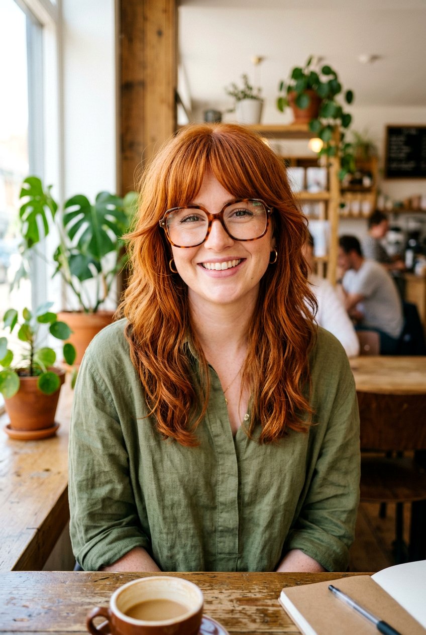 Bottleneck Fringe Haircut - 20 low maintenance cut for women with glasses - 20 low maintenance cut for women with glasses