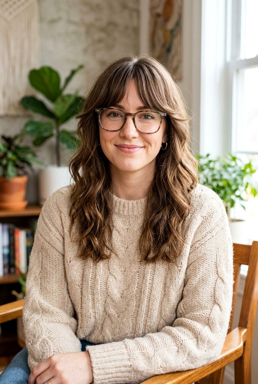 Bottleneck Long Bangs - 20 long bangs for women with glasses - 20 long bangs for women with glasses