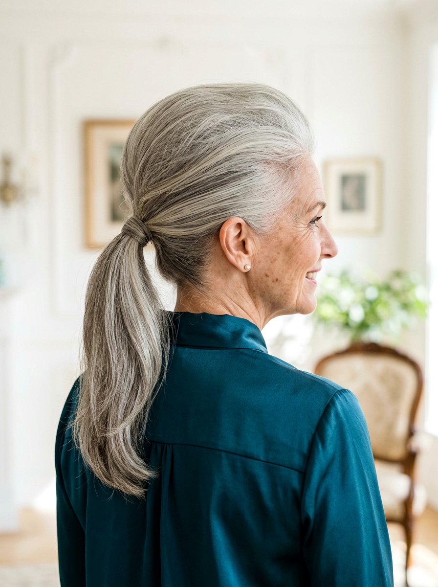 Bouffant Crown Ponytail - 20 elegant ponytail hairstyle for older women - 20 elegant ponytail hairstyle for older women