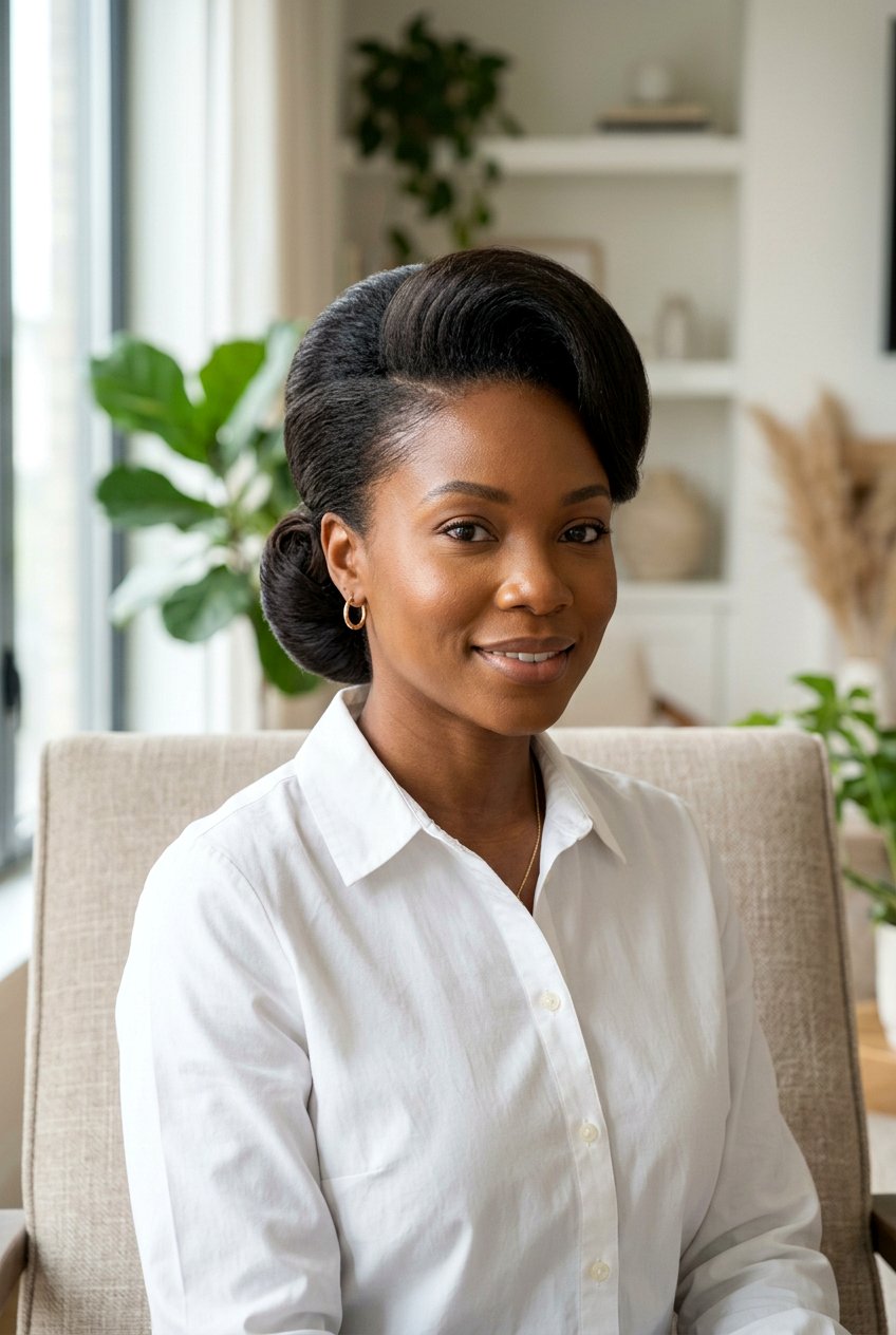 Bouffant Updo - 20 black women classy updo hairstyles - 20 black women classy updo hairstyles