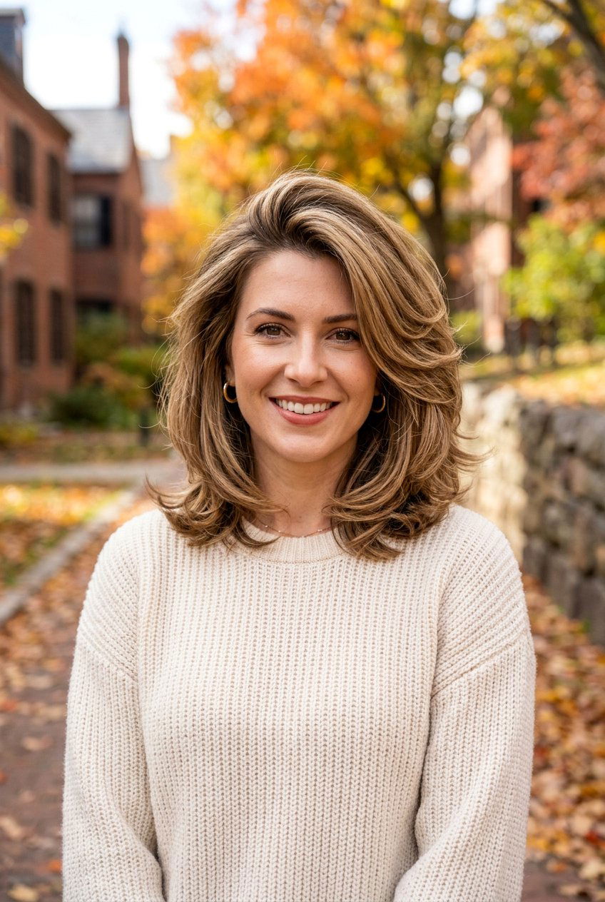 Bouncy Layered Lob - 20 bouncy hairstyle for shoulder length hair - 20 bouncy hairstyle for shoulder length hair