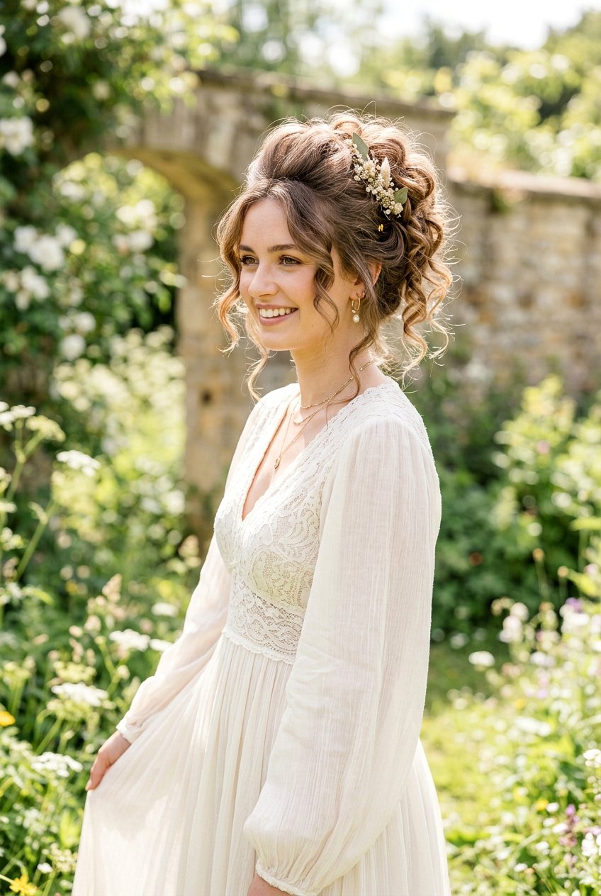 Bouncy Messy Updo - 20 bouncy hairstyle for wedding guest - 20 bouncy hairstyle for wedding guest