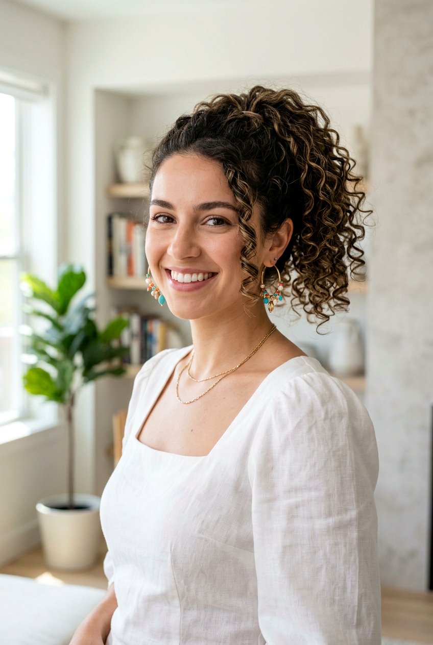 Bouncy Mid Ponytail - 20 date night hairstyles - 20 date night hairstyles