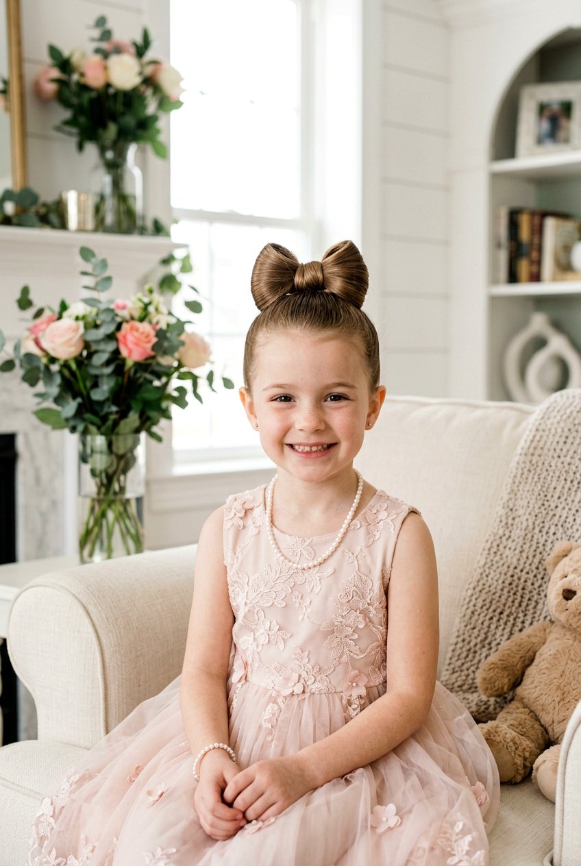 Bow Bun For Little Girls - 20 little girls school bun hairstyle - 20 little girls school bun hairstyle