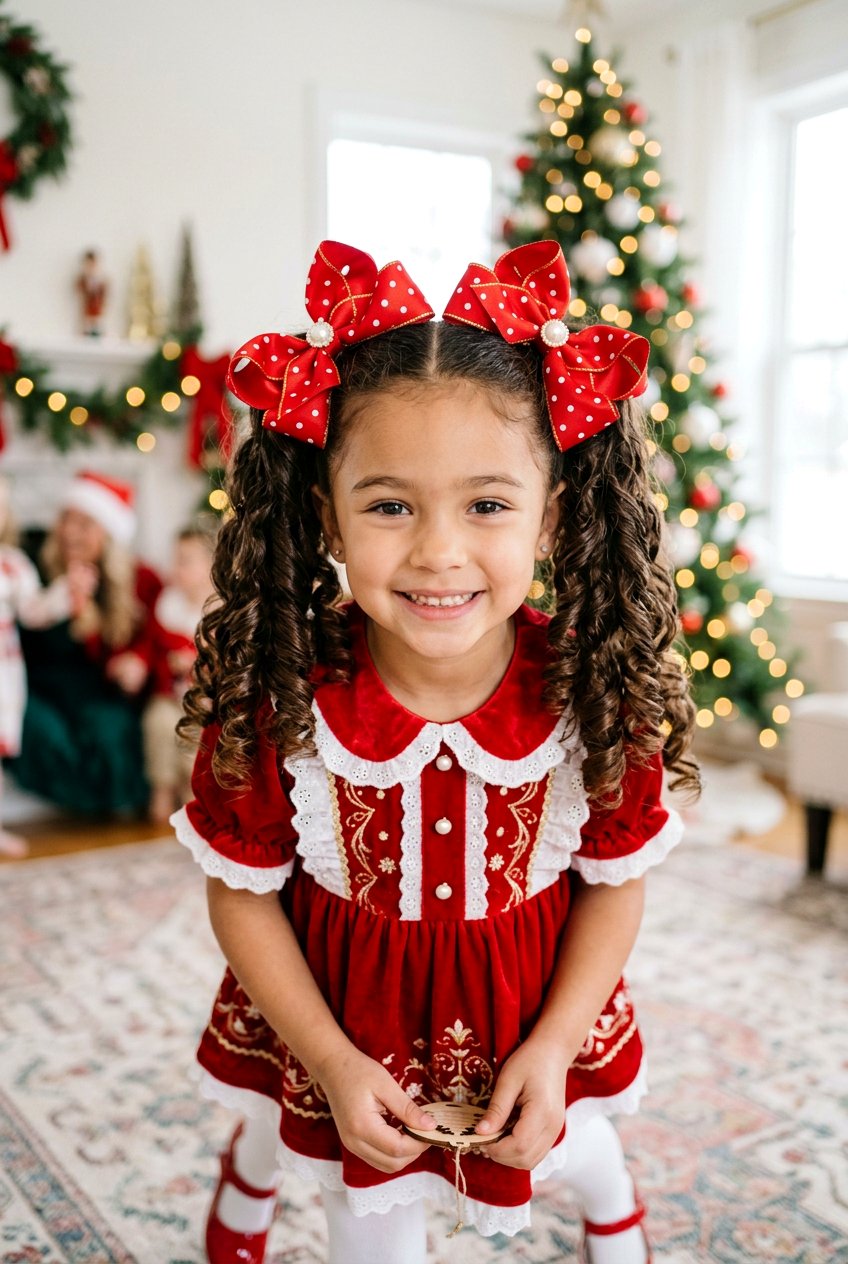 Bow Pigtail Curls For Girls - 20 pigtail curls for girls - 20 pigtail curls for girls