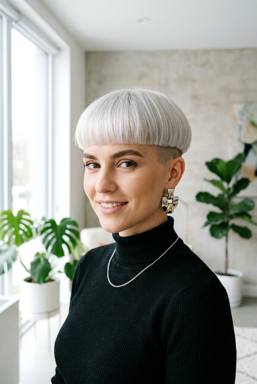 Bowl Cut With Shaved Sides For Women - 20 bowl cut haircut for women - 20 bowl cut haircut for women