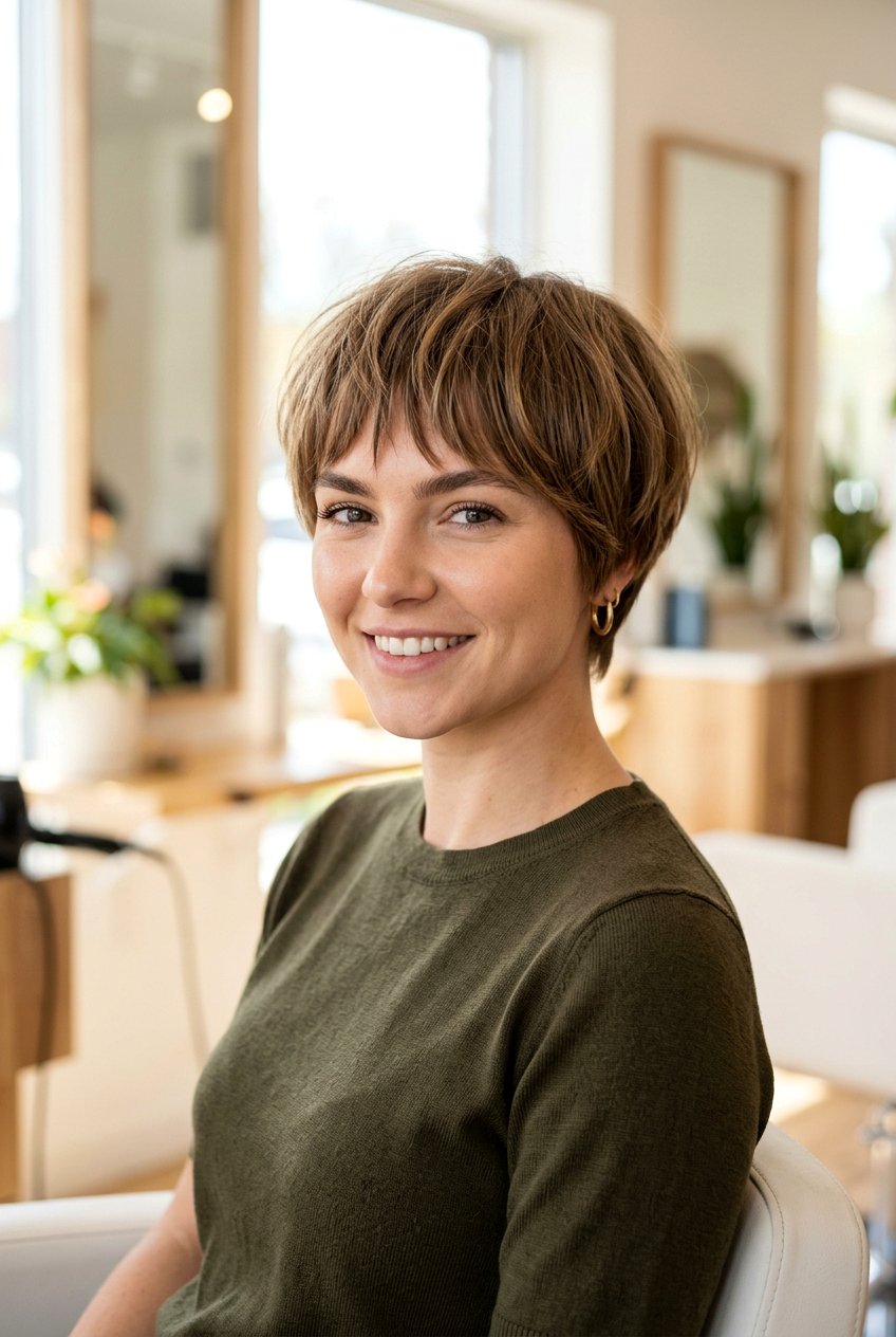 Bowl cut with textured fringe - 20 short hairstyles with bangs - 20 short hairstyles with bangs