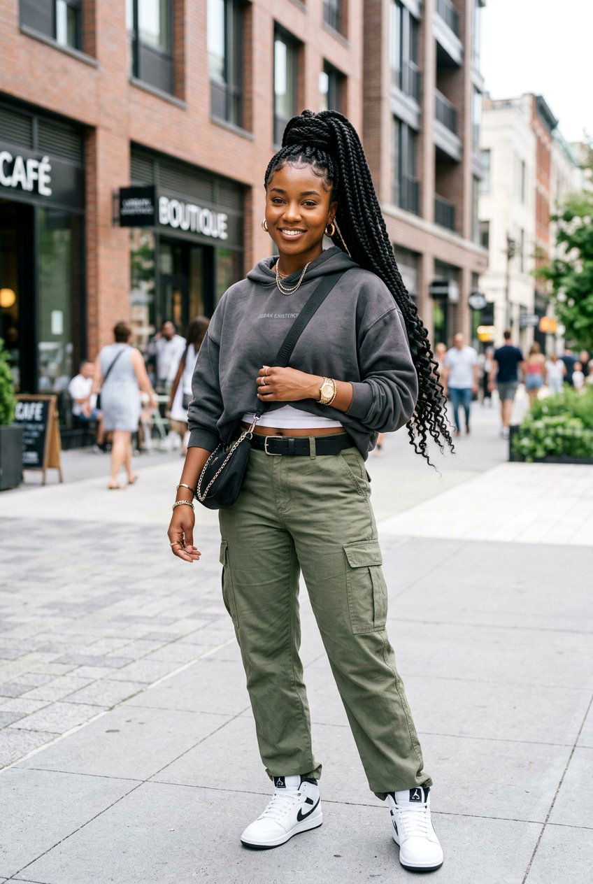 Box Braid High Pony - 20 school hairstyle for long thick hair - 20 school hairstyle for long thick hair