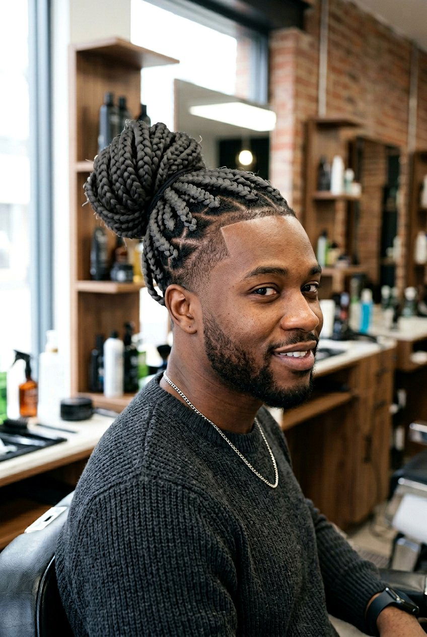20 Masculine Braided Man Bun Hairstyle Ideas to Try Now