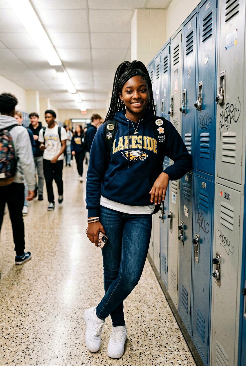 Box Braid Ponytail - 20 easy natural hairstyles for school mornings - 20 easy natural hairstyles for school mornings