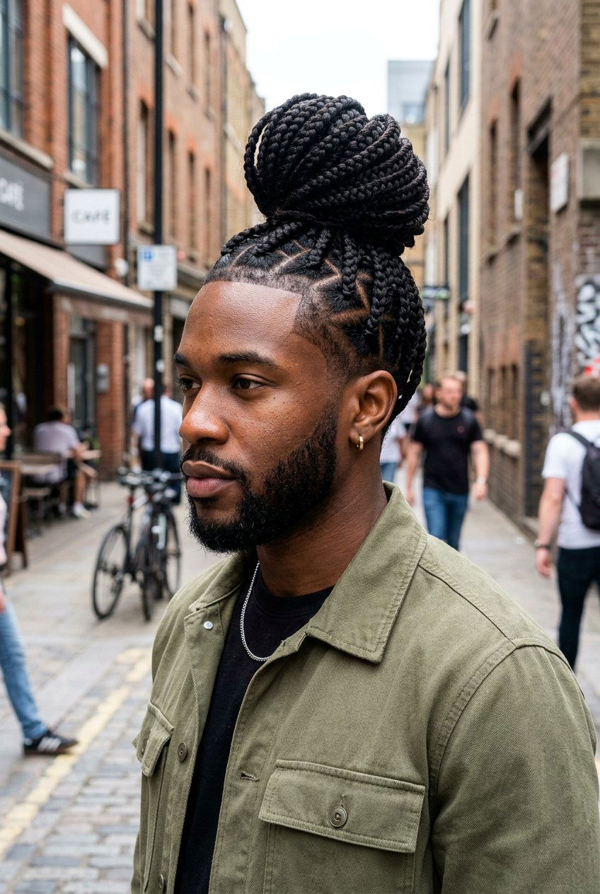 Box Braid Top Knot - 20 braided top knot men - 20 braided top knot men