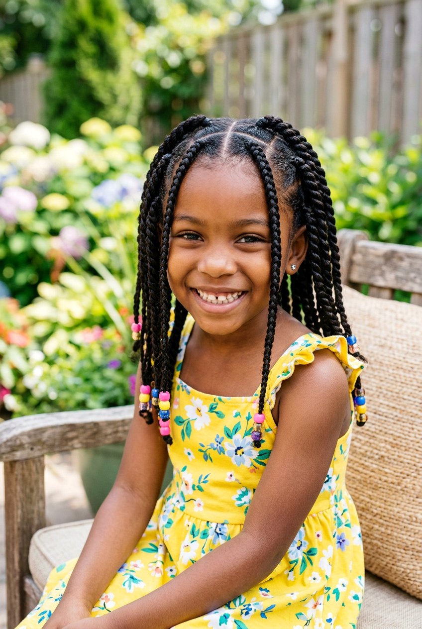 Box Braid Twist Combo for Little Girls - 20 twist braids for little girls - 20 twist braids for little girls
